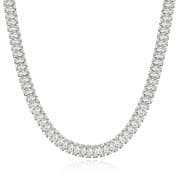 KissYan 14K White Gold Plated Cubic Zirconia Tennis Necklace