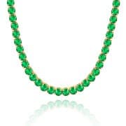 KissYan 14K White Gold Plated Cubic Zirconia Tennis Necklace