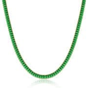 KissYan 14K White Gold Plated Cubic Zirconia Tennis Necklace