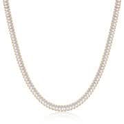 KissYan 14K White Gold Plated Cubic Zirconia Tennis Necklace