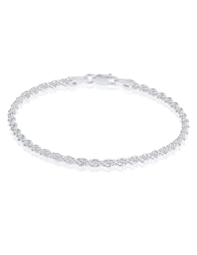 Waitsoul Diamond-Cut Silver/Gold Box/Rope Bracelet for Women/Men