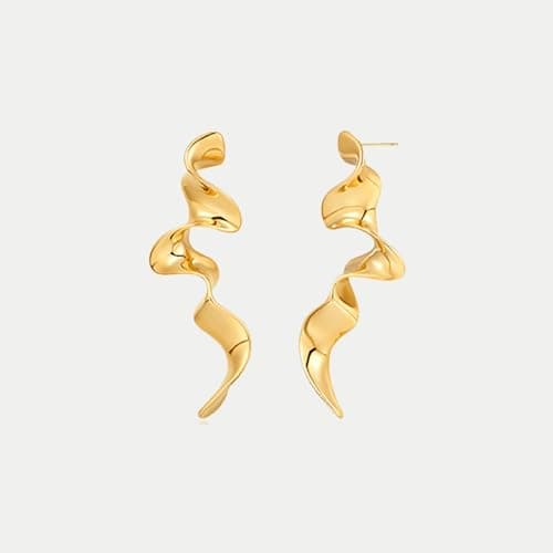 INNERDIVA Gold Hypoallergenic Abstract Geometric Boho Earrings