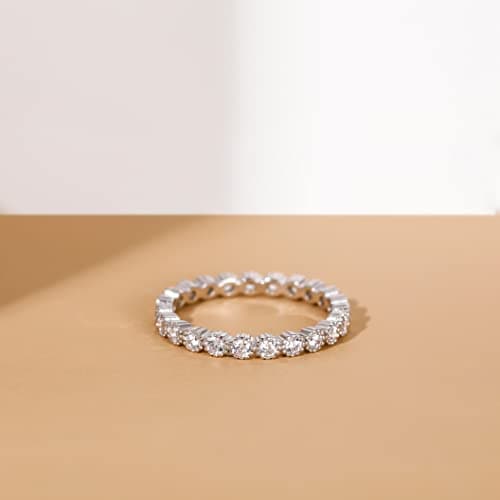 EAMTI Sterling Silver Full Eternity Ring for Women Cubic Zirconia Size 3-13
