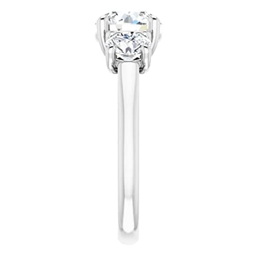 Refined Moissanite Engagement Ring in 10K Solid White Gold for Women