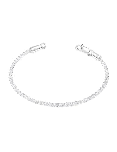 Waitsoul Diamond-Cut Silver/Gold Box/Rope Bracelet for Women/Men