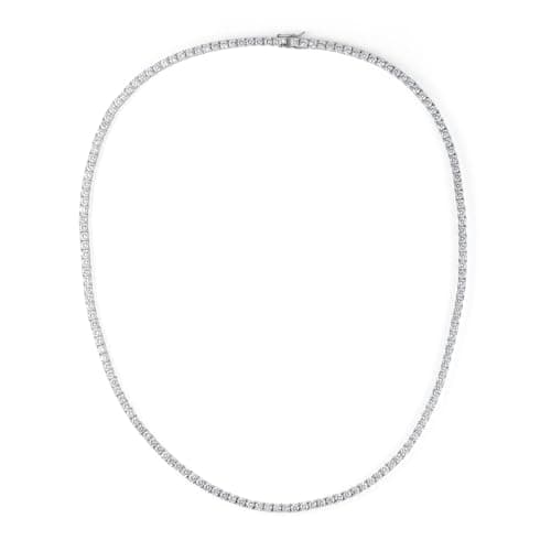 MOFEIJEW 18K Gold Plated 5A Cubic Zirconia Tennis Necklace for Men & Women
