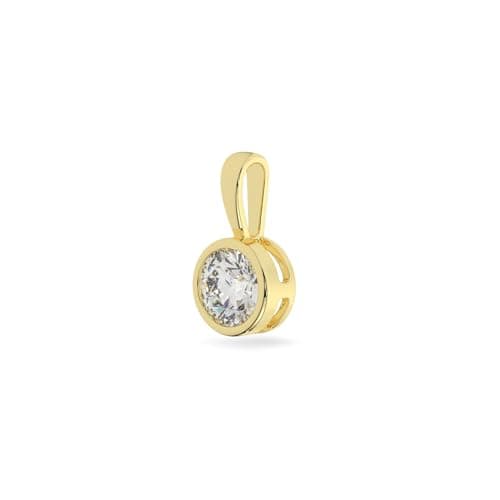 Adora 14K Gold Lab Grown Moissanite Solitaire Pendant | USA Made
