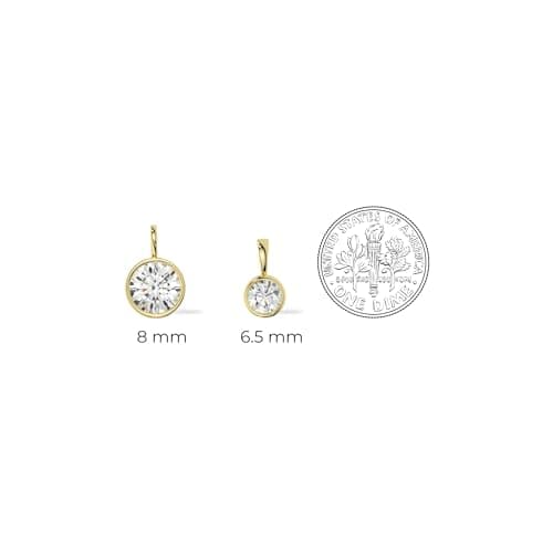Adora 14K Gold Lab Grown Moissanite Solitaire Pendant | USA Made