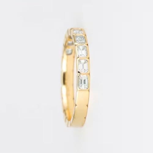 SilvaDeco 1 Ct Baguette Diamond Stacking Wedding Band 925 Sterling Silver 14K Gold Plated