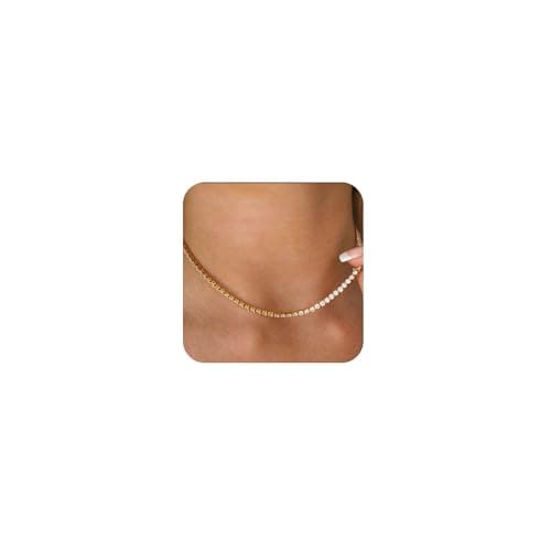 14K Gold/Silver Risamil Tennis Choker Necklace for Women