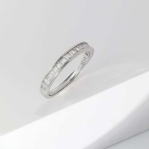 Meissa Meissa 925 Sterling Silver Diamond Channel Ring Gold Size Adjustable