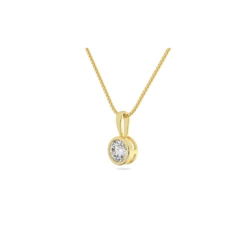 Adora 14K Gold Lab Grown Moissanite Solitaire Pendant | USA Made