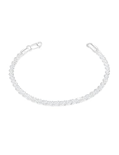 Waitsoul Diamond-Cut Silver/Gold Box/Rope Bracelet for Women/Men