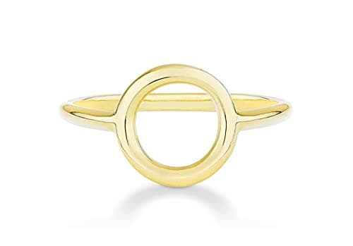 Miabella Italian 925 Sterling Silver or 18K Gold Plated Open Circle Ring for Women