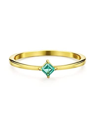 Michooyel 18K Gold Emerald Rings for Women