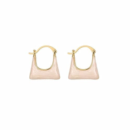 NORLSO Chunky Clear Retro U-Shaped Hoop Minimalist Square Resin Huggie Earrings