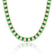 KissYan 14K White Gold Plated Cubic Zirconia Tennis Necklace