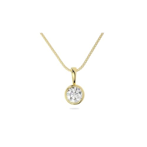 Adora 14K Gold Lab Grown Moissanite Solitaire Pendant | USA Made