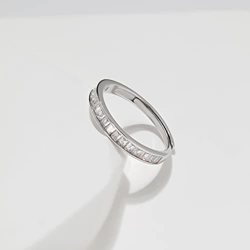 Meissa Meissa 925 Sterling Silver Diamond Channel Ring Gold Size Adjustable