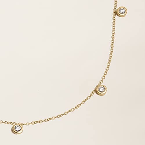 Caratmerry Lab Grown Diamond 14k Solid Gold Solitaire Necklace