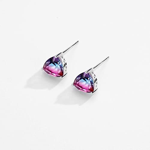 Michooyel S925 Mystic Topaz Stud Earrings for Women
