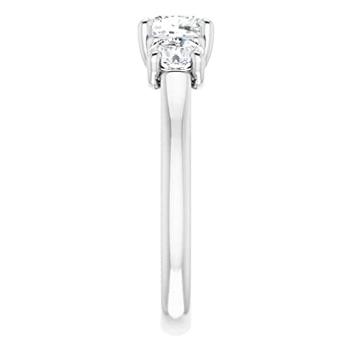 Moissanite Diamond Three Stone Engagement Ring for Women
