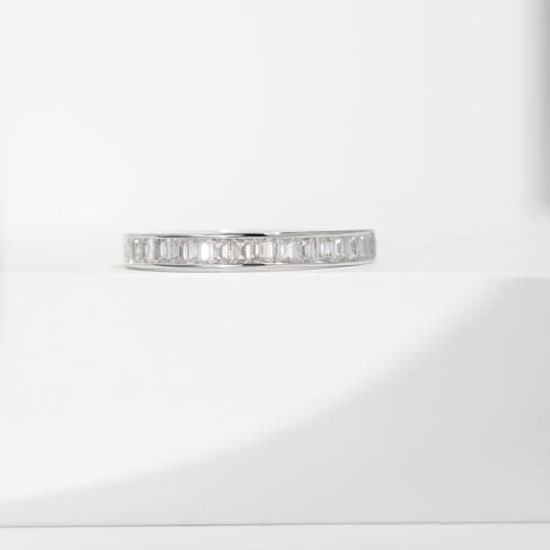 Meissa Meissa 925 Sterling Silver Diamond Channel Ring Gold Size Adjustable