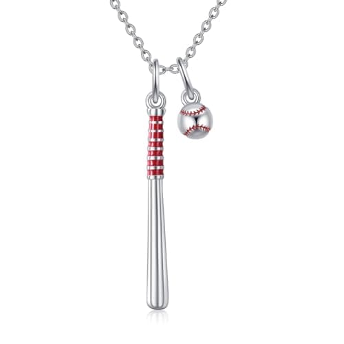 HOPEEZZ Sterling Silver Tennis/Baseball Pendant Jewelry Gifts for Men & Women