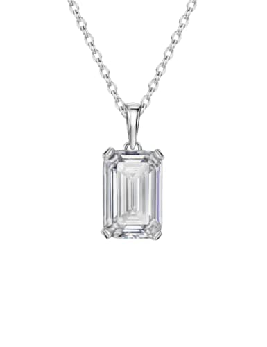 Michooyel S925 Emerald Cut Engagement Ring Necklace Set