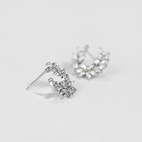 Michooyel Marquise Cluster CZ Laurel Wreath Earrings for Women