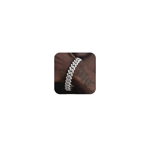 APaztip Thick Iced Out Cuban Link Chains Silver/Gold Bling for Men & Women