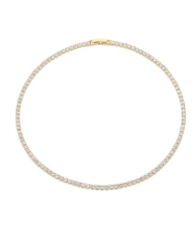 SNGIA 18K Gold Plated Cubic Zirconia Tennis Choker Necklace for Women