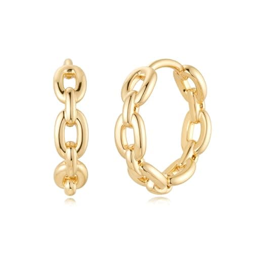 MYEARS 14K Gold Plated Simple Hoop Earrings Hypoallergenic