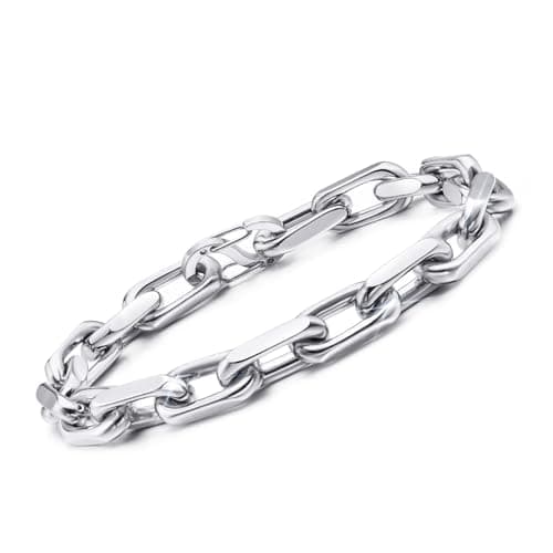 VNOX Men's Diamond-Cut Paperclip Bracelet Trends in Chunky Stainless Steel Jewelry