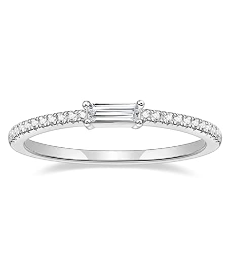 TIGRADE 1.5mm Cubic Zirconia Pave Anniversary Ring for Women