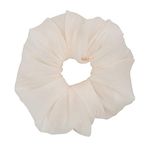 Kitsch Chiffon Dinner Scrunchie for Thick Hair - Cream