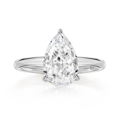 Michooyel 2.0ct Pear Cut CZ Solitaire Ring for Women