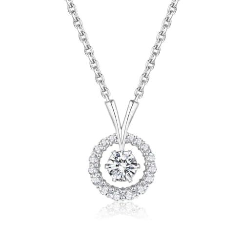 Caratmerry Lab Grown Diamond 14k Solid Gold Solitaire Necklace