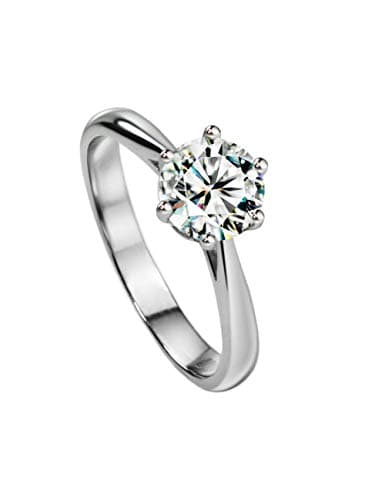 Michooyel 1ct Moissanite 6 Claws Band Ring Bridal Set for Women