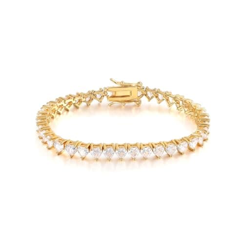 Episkeyk Women's 4mm 3A Cubic Zirconia Tennis Necklace, 14K Gold Plated Trends