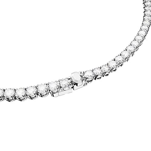 Swarovski Matrix Tennis All-Round Necklace & Pierced Stud Earrings with Clear Crystals