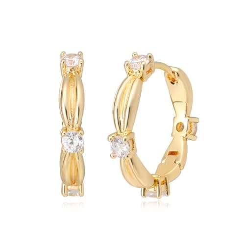 MYEARS 14K Gold Plated Simple Hoop Earrings Hypoallergenic