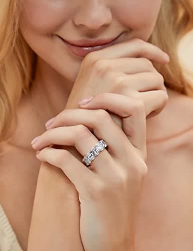 EAMTI Women's Oval Cut Stackable CZ Engagement & Eternity rings Size 3-13