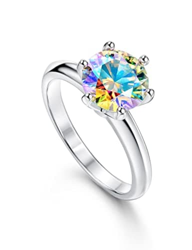 Michooyel Women's 2CT Moissanite Engagement Ring, D Color VVS1 Simulated 925 Sterling Silver