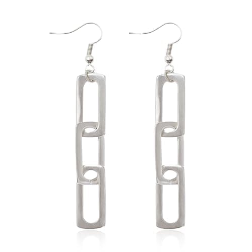 QIAOLEHUI Gold & Silver Plated Minimalist Rectangle Dangle Earrings for Women