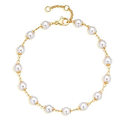 MEVECCO 14K Gold Plated Dainty Chain Bracelet for Women