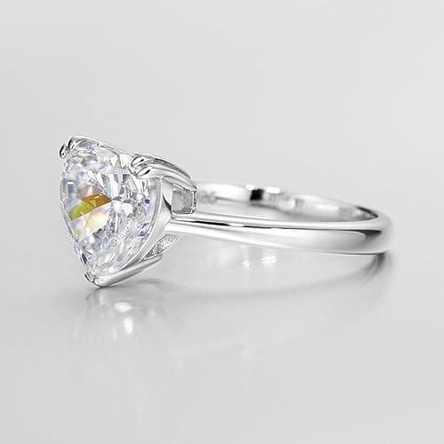 Michooyel S925 4ct Heart Cut Cubic Zirconia Engagement Rings for Women