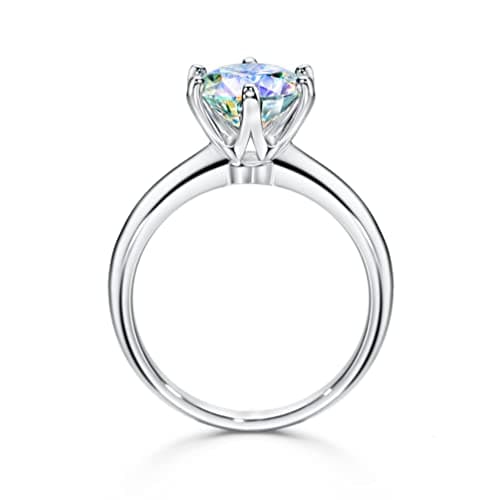 Michooyel Women's 2CT Moissanite Engagement Ring, D Color VVS1 Simulated 925 Sterling Silver