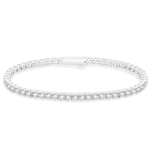 KRKC&CO Iced Out 5A CZ 3/4mm Tennis Bracelet 14k Gold/White Gold