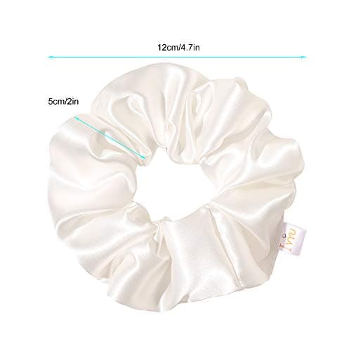 Silk Scrunchies Hair Ties for Girls & Women, Soft No-Crease Ponytail Holders